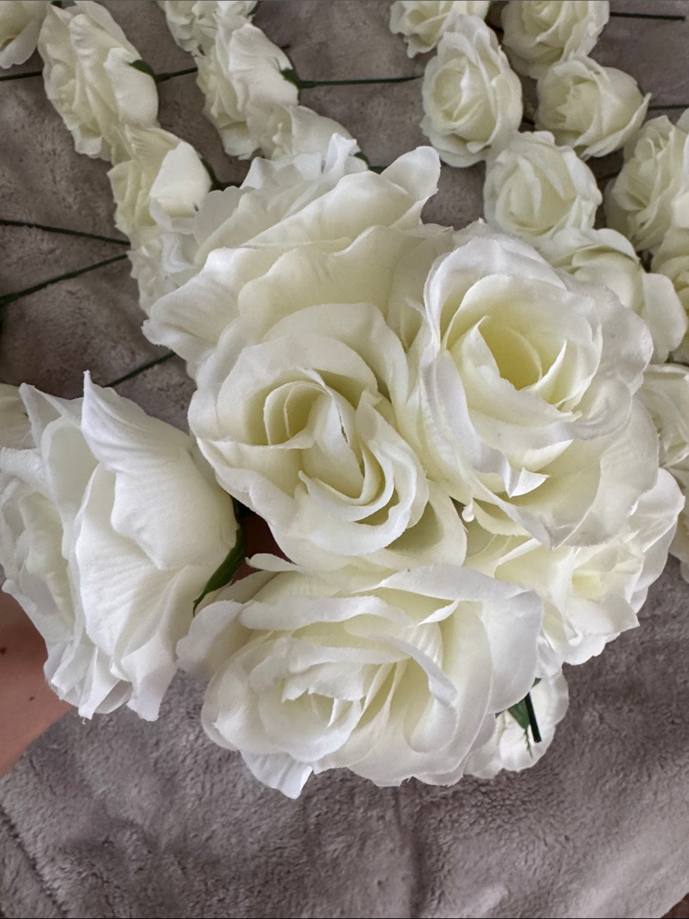 White Artificial Roses - Picture 2 of 2